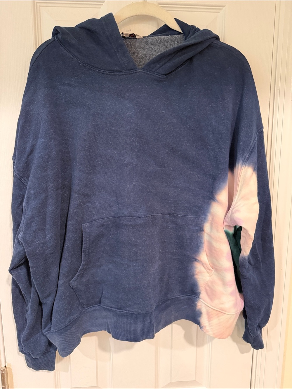 Wildfox Navy Hoodie with Pink Tie-Dye Side